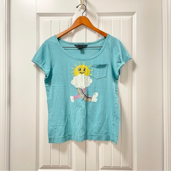 Marc by Marc Jacobs Walking Sun Graphic T-Shirt Blue - L - Picture 1 of 13